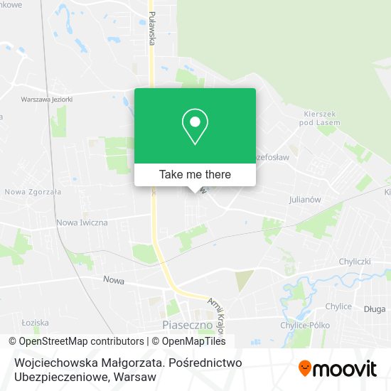 Wojciechowska Małgorzata. Pośrednictwo Ubezpieczeniowe map