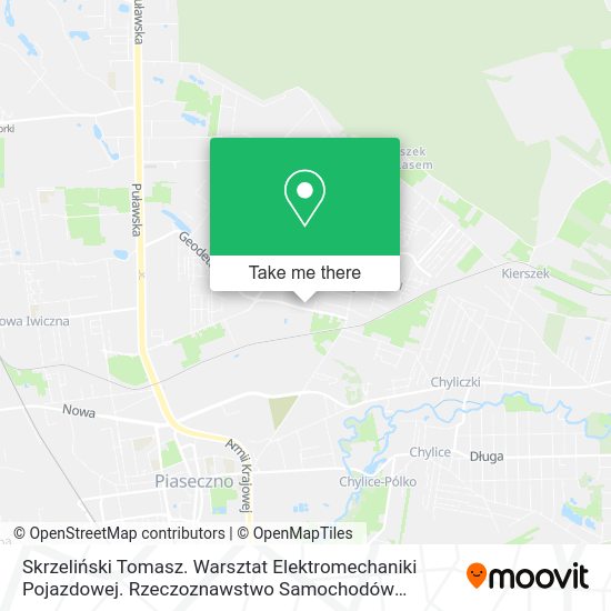 Skrzeliński Tomasz. Warsztat Elektromechaniki Pojazdowej. Rzeczoznawstwo Samochodów Zabytkowych map