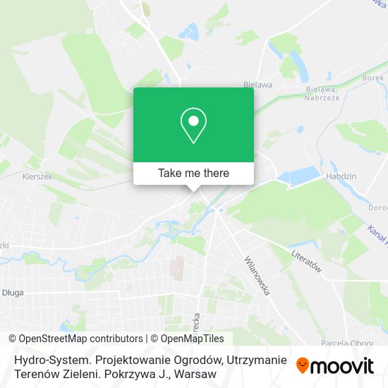 Карта Hydro-System. Projektowanie Ogrodów, Utrzymanie Terenów Zieleni. Pokrzywa J.