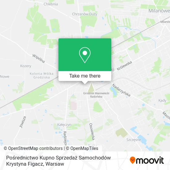 Карта Pośrednictwo Kupno Sprzedaż Samochodów Krystyna Figacz