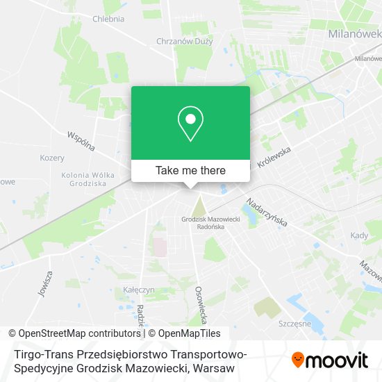 Tirgo-Trans Przedsiębiorstwo Transportowo-Spedycyjne Grodzisk Mazowiecki map