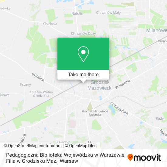 Pedagogiczna Biblioteka Wojewódzka w Warszawie Filia w Grodzisku Maz. map