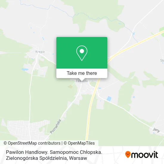 Pawilon Handlowy. Samopomoc Chłopska. Zielonogórska Spółdzielnia map