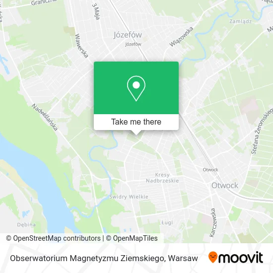 Карта Obserwatorium Magnetyzmu Ziemskiego