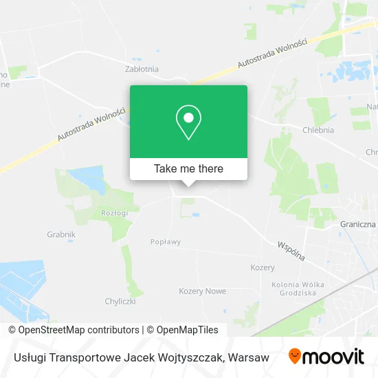 Карта Usługi Transportowe Jacek Wojtyszczak