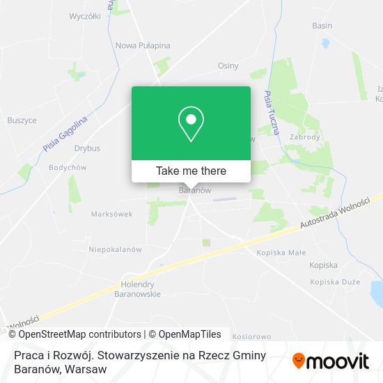 Praca i Rozwój. Stowarzyszenie na Rzecz Gminy Baranów map