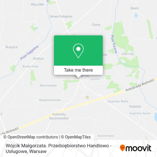 Wójcik Małgorzata. Przedsiębiorstwo Handlowo - Usługowe map