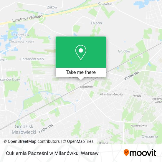 Cukiernia Pacześni w Milanówku map