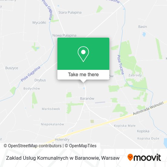 Zaklad Uslug Komunalnych w Baranowie map