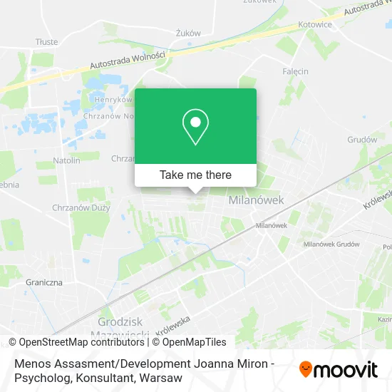 Menos Assasment / Development Joanna Miron - Psycholog, Konsultant map