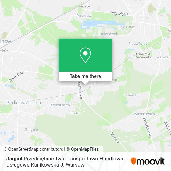 Jagpol Przedsiębiorstwo Transportowo Handlowo Usługowe Kunikowska J map