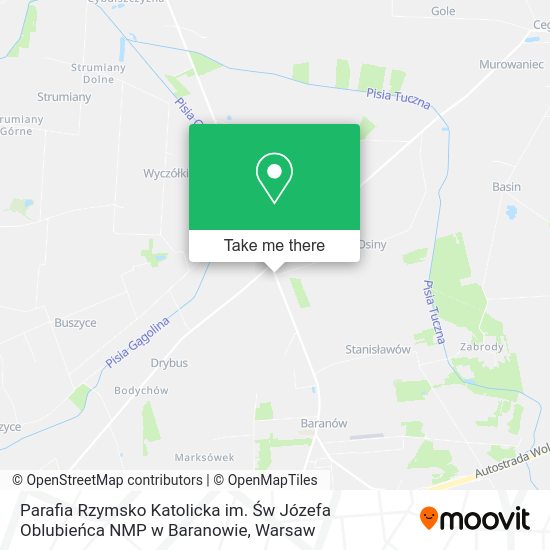 Parafia Rzymsko Katolicka im. Św Józefa Oblubieńca NMP w Baranowie map