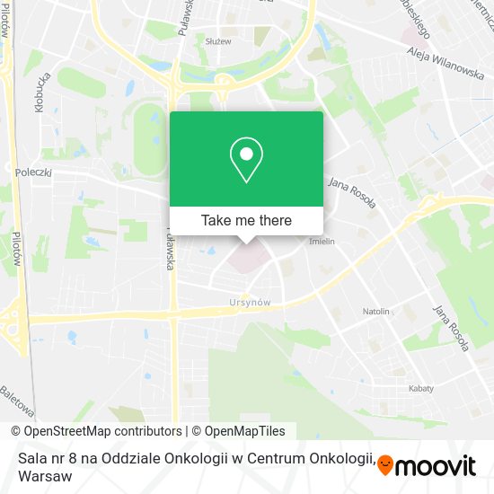 Sala nr 8 na Oddziale Onkologii w Centrum Onkologii map