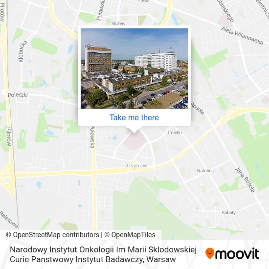 Narodowy Instytut Onkologii Im Marii Sklodowskiej Curie Panstwowy Instytut Badawczy map