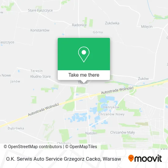 Карта O.K. Serwis Auto Service Grzegorz Cacko