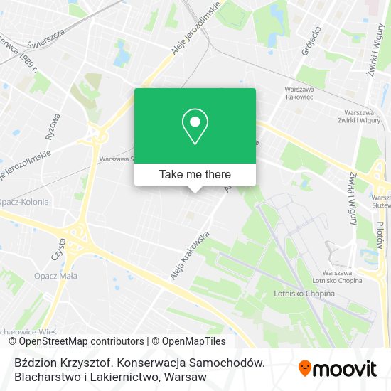 Bździon Krzysztof. Konserwacja Samochodów. Blacharstwo i Lakiernictwo map