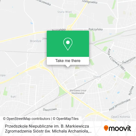 Карта Przedszkole Niepubliczne im. B. Markiewicza Zgromadzenia Sióstr św. Michała Archanioła