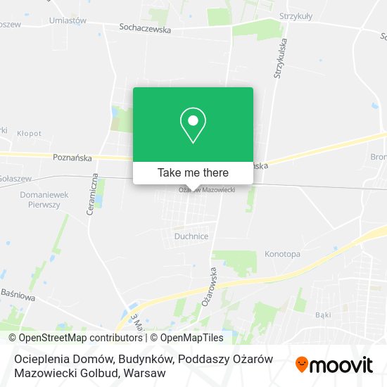 Карта Ocieplenia Domów, Budynków, Poddaszy Ożarów Mazowiecki Golbud