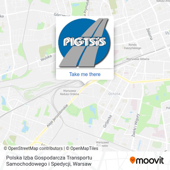 Карта Polska Izba Gospodarcza Transportu Samochodowego i Spedycji