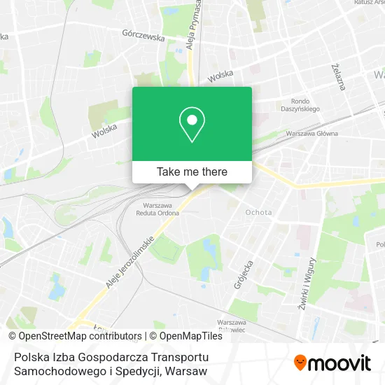 Карта Polska Izba Gospodarcza Transportu Samochodowego i Spedycji