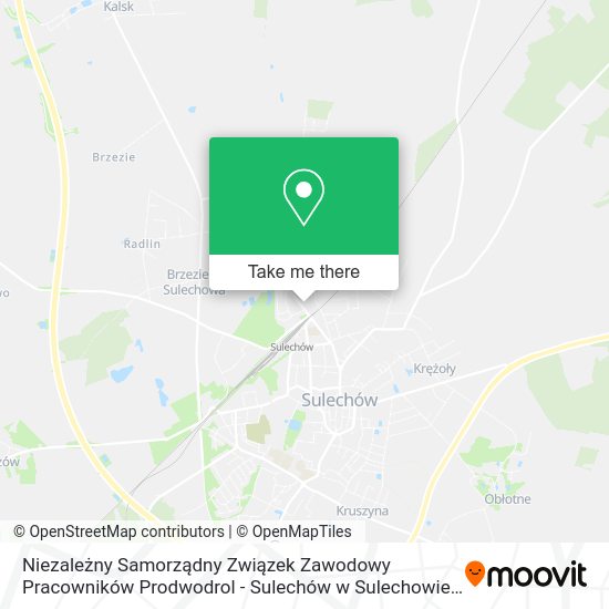 Карта Niezależny Samorządny Związek Zawodowy Pracowników Prodwodrol - Sulechów w Sulechowie