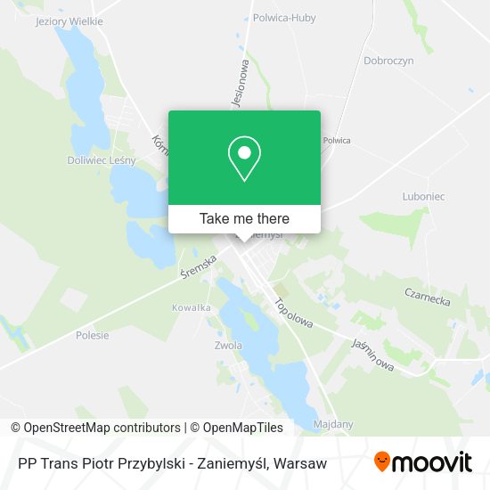 PP Trans Piotr Przybylski - Zaniemyśl map