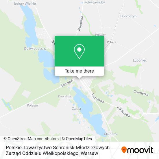 Polskie Towarzystwo Schronisk Młodzieżowych Zarząd Oddziału Wielkopolskiego map