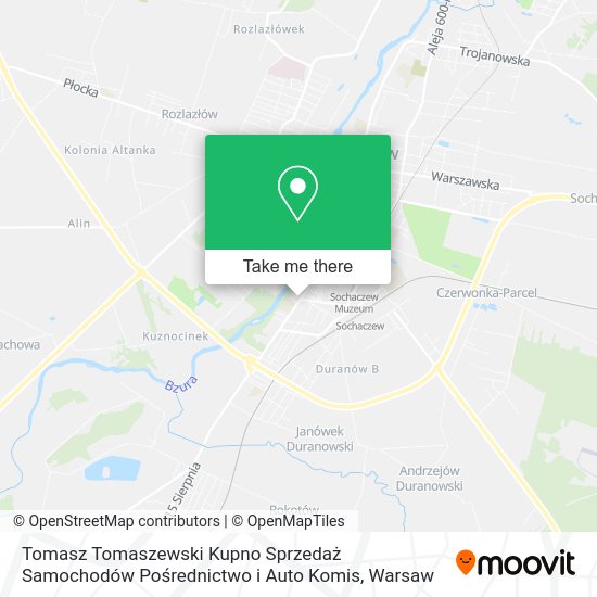 Tomasz Tomaszewski Kupno Sprzedaż Samochodów Pośrednictwo i Auto Komis map