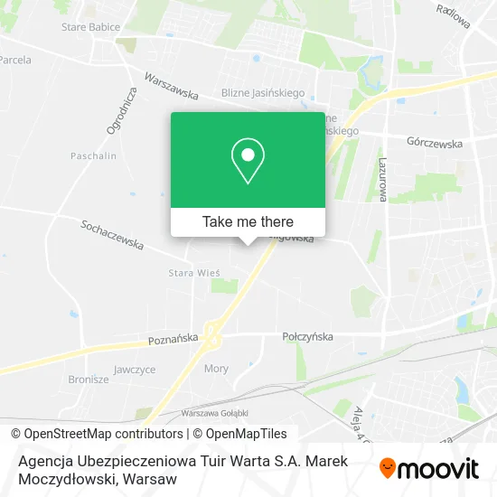 Карта Agencja Ubezpieczeniowa Tuir Warta S.A. Marek Moczydłowski