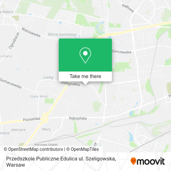 Карта Przedszkole Publiczne Edulica ul. Szeligowska