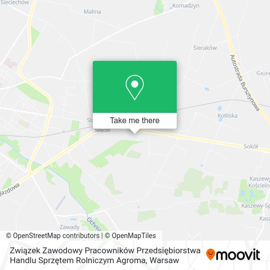 Карта Związek Zawodowy Pracowników Przedsiębiorstwa Handlu Sprzętem Rolniczym Agroma