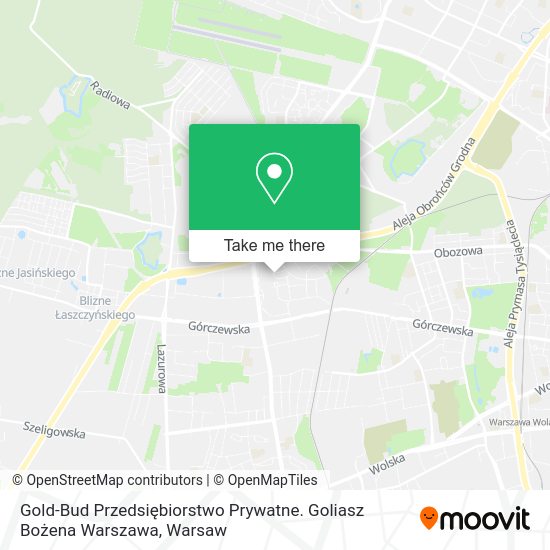 Карта Gold-Bud Przedsiębiorstwo Prywatne. Goliasz Bożena Warszawa