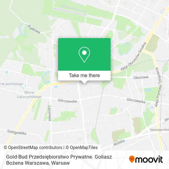 Gold-Bud Przedsiębiorstwo Prywatne. Goliasz Bożena Warszawa map
