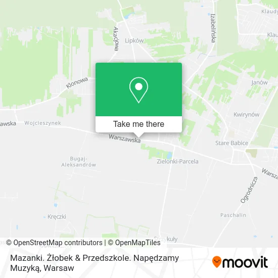 Карта Mazanki. Żłobek & Przedszkole. Napędzamy Muzyką
