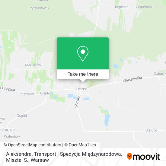 Aleksandra. Transport i Spedycja Międzynarodowa. Misztal S. map