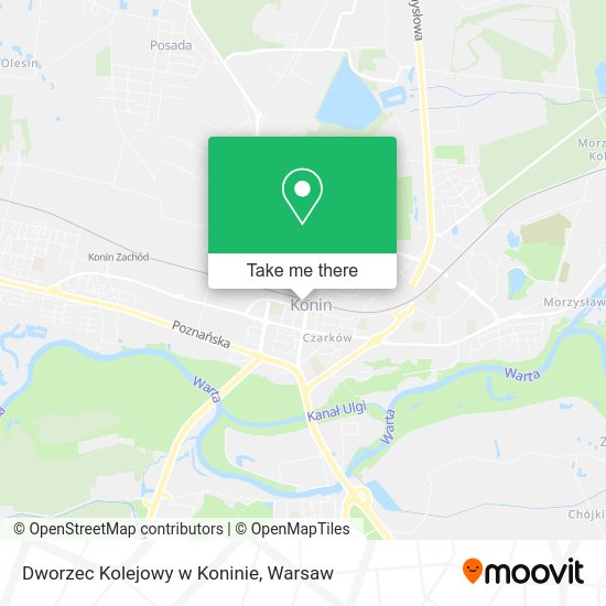 Dworzec Kolejowy w Koninie map