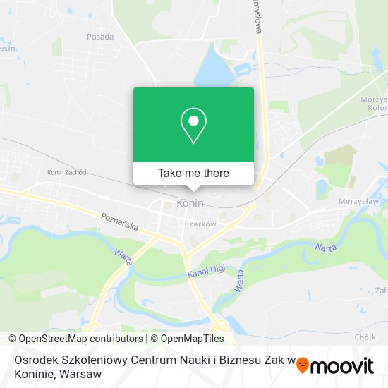 Osrodek Szkoleniowy Centrum Nauki i Biznesu Zak w Koninie map