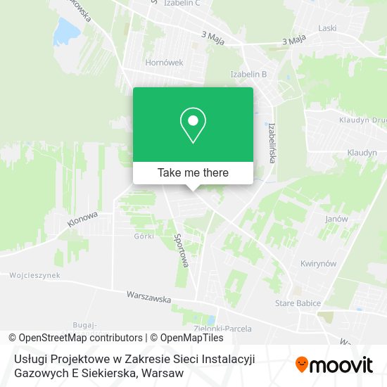 Usługi Projektowe w Zakresie Sieci Instalacyji Gazowych E Siekierska map