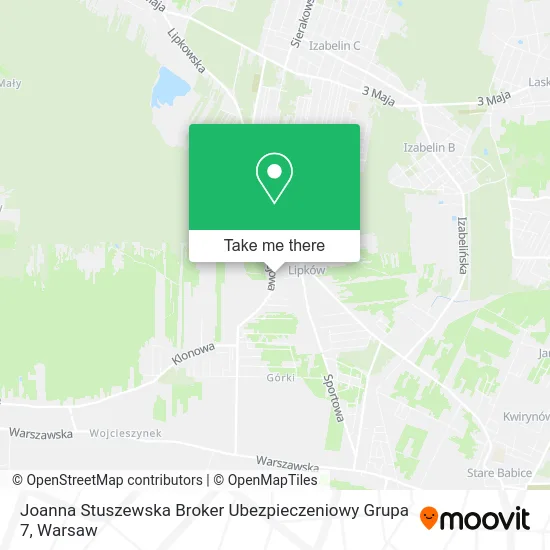 Карта Joanna Stuszewska Broker Ubezpieczeniowy Grupa 7