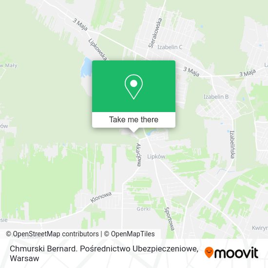 Chmurski Bernard. Pośrednictwo Ubezpieczeniowe map