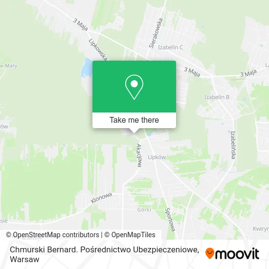 Карта Chmurski Bernard. Pośrednictwo Ubezpieczeniowe
