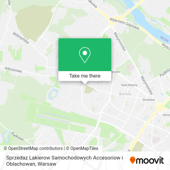 Карта Sprzedaz Lakierow Samochodowych Accesoriow i Oblachowan