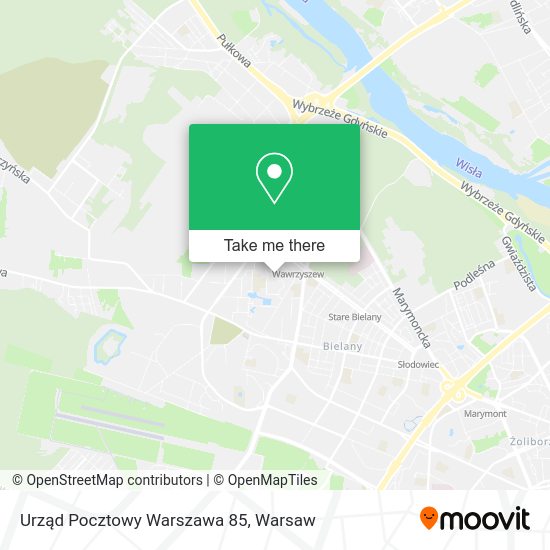 Urząd Pocztowy Warszawa 85 map