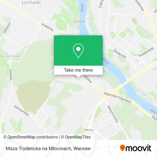 Msza Trydencka na Młocinach map