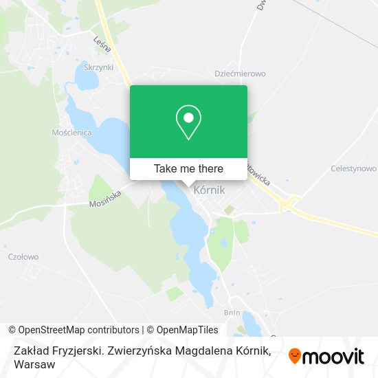 Карта Zakład Fryzjerski. Zwierzyńska Magdalena Kórnik