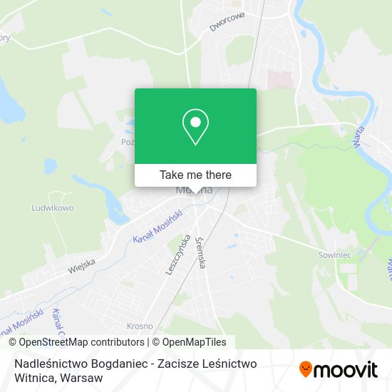 Карта Nadleśnictwo Bogdaniec - Zacisze Leśnictwo Witnica