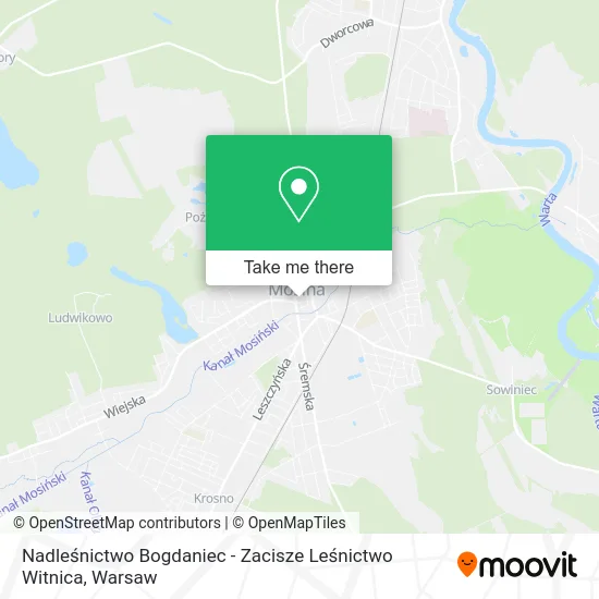 Nadleśnictwo Bogdaniec - Zacisze Leśnictwo Witnica map