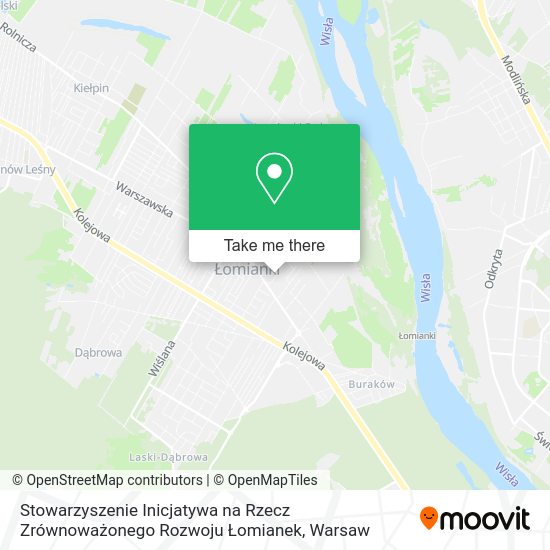 Карта Stowarzyszenie Inicjatywa na Rzecz Zrównoważonego Rozwoju Łomianek