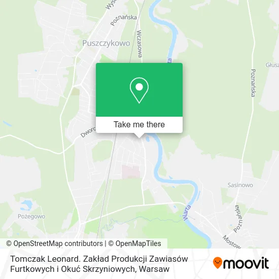 Tomczak Leonard. Zakład Produkcji Zawiasów Furtkowych i Okuć Skrzyniowych map