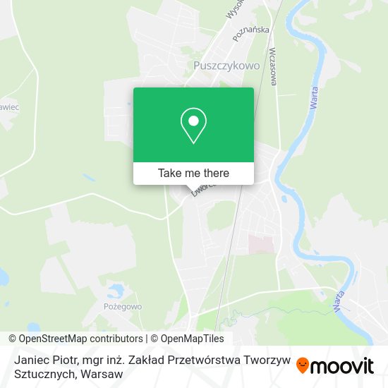 Janiec Piotr, mgr inż. Zakład Przetwórstwa Tworzyw Sztucznych map